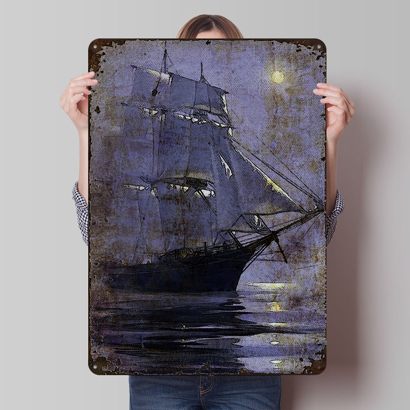 Retro Gaming Bar - Stary Statek Drukowany Plakat Personalizowany Retro