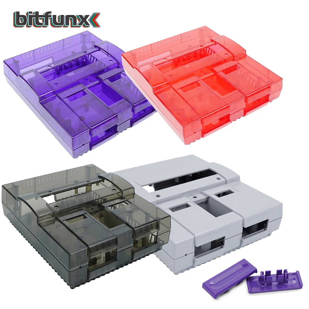 Retro Gaming Consoles - Bitfunx SNES Wymienna obudowa Przezroczysta obudowa