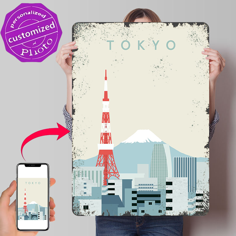 Retro Gaming At Home - Plakat Tokio Retro Drukowany 3D Metalowe