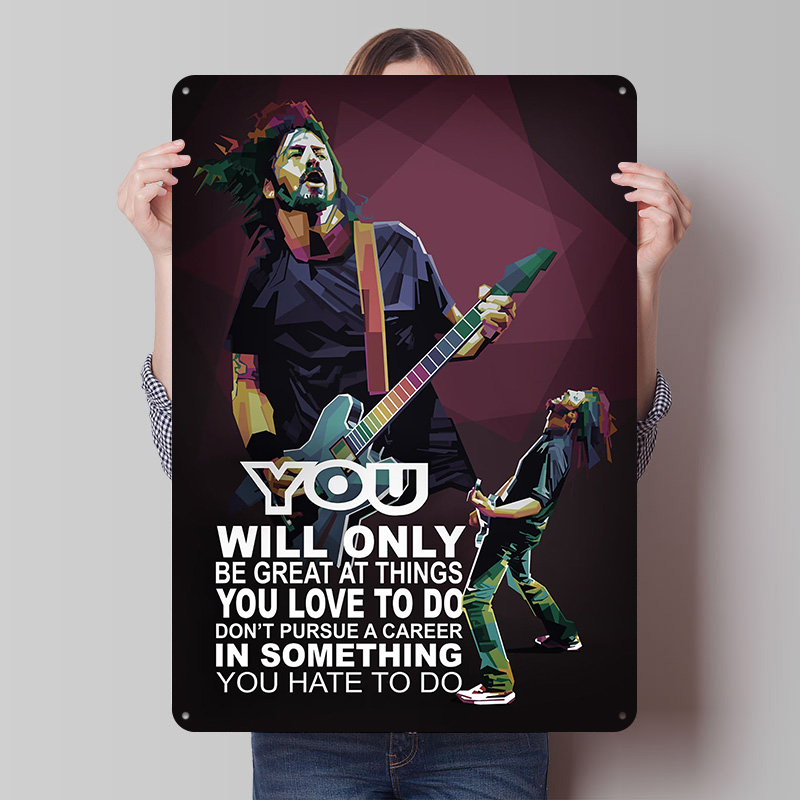 Retro Gaming At Home - Plakat Metalowy z Cytatami Rockstarów, Personalizowane