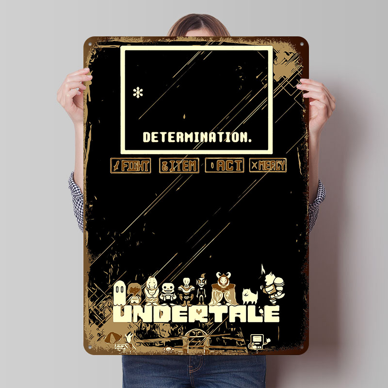 Retro Gaming At Home - Undertale Metalowy Plakat, Personalizowana Dekoracja Ścienna,