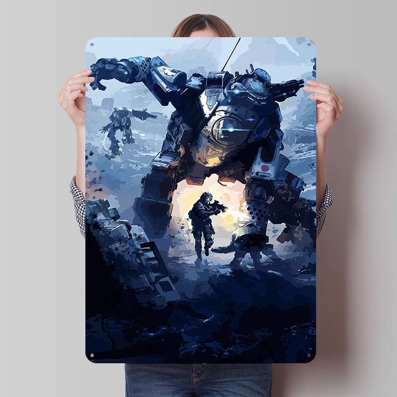 Retro Gaming At Home - Plakat z blachy Titalfall, personalizowana dekoracja