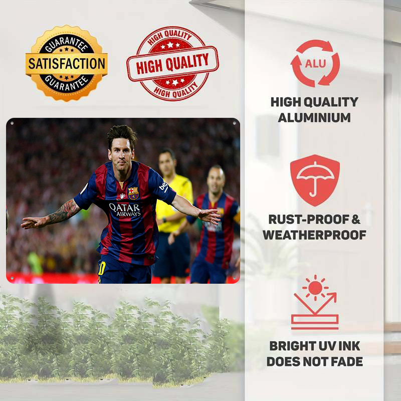 Plakat z Lionellem Messi, piłk – Retro Gaming At Home recenzja i cena