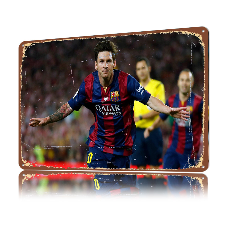Plakat z Lionellem Messi, piłk – Retro Gaming At Home recenzja i cena